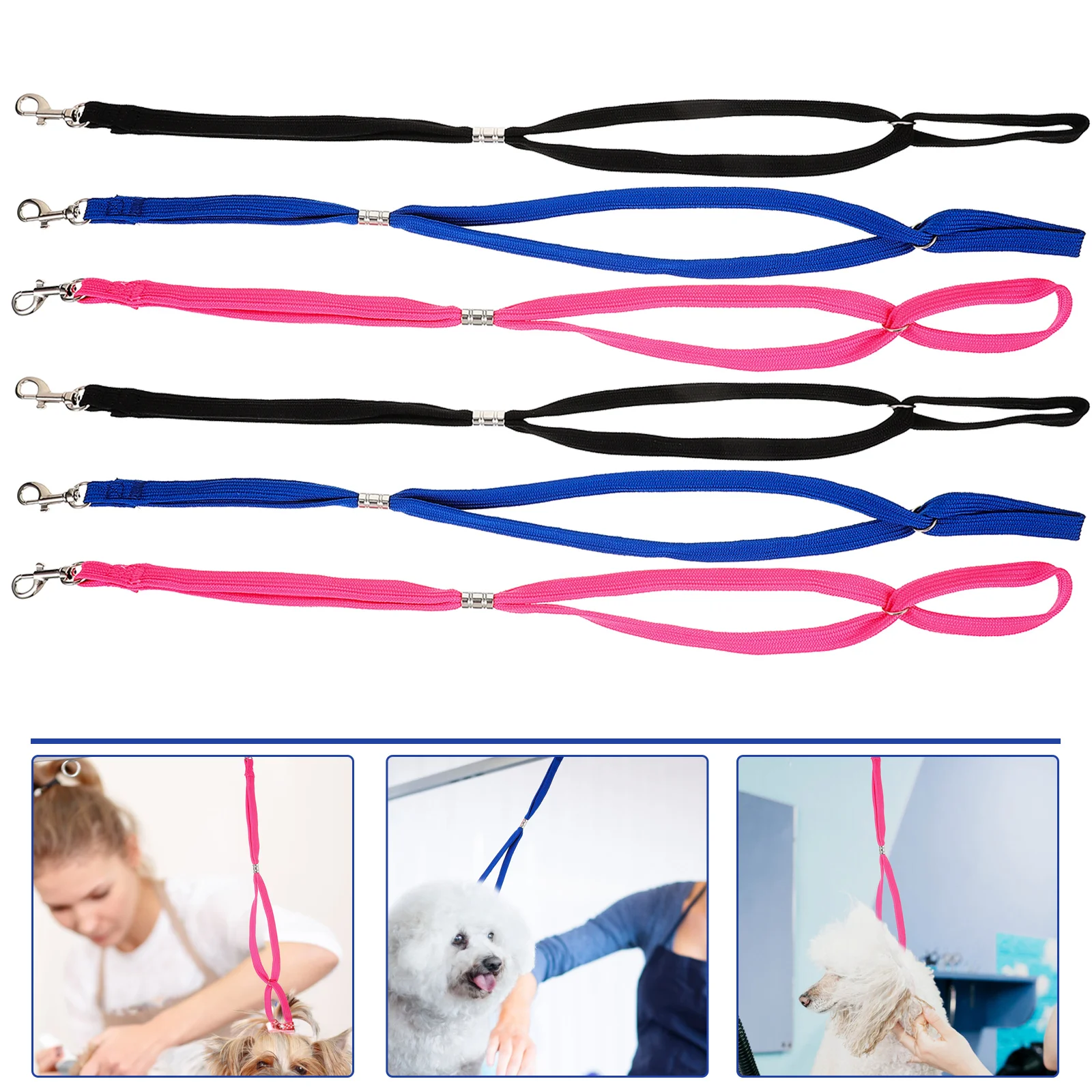

6pcs Nylon Restraint Dog Grooming Strap Adjustable Pet Grooming Rope Dog Grooming Supply