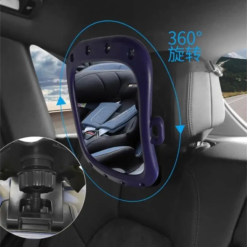 23GD 1 Set Rear Seats Baby Mirror with Adjustable Fixing Belt Buckle for Safe Driving