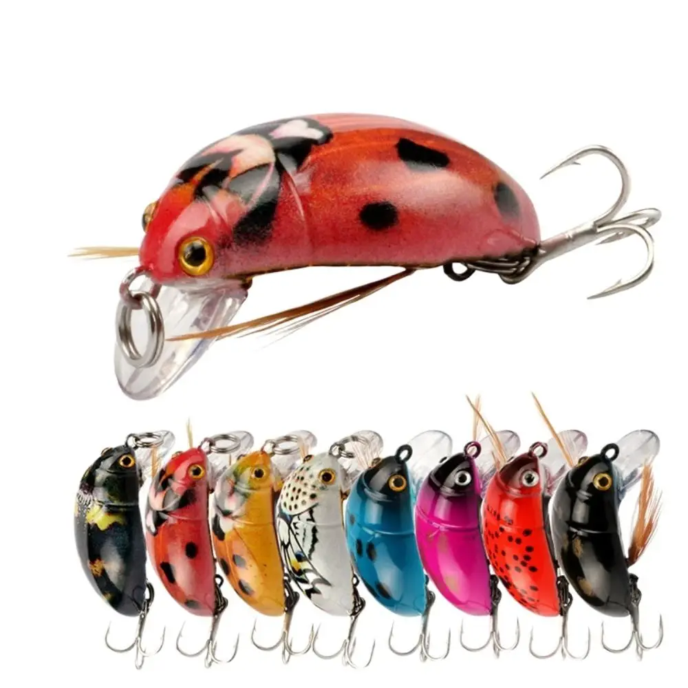 1PC Artificial Ladybug Fishing Bait Cicada Beetle Insect Wobblers