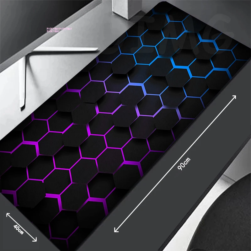 

Mouse Pad Geometric Large Gamer Mousepad Keyboard Mat XXXL Mouse Mats 31.4x11.8in Natural Rubber Desk Pad Design Desk Rug