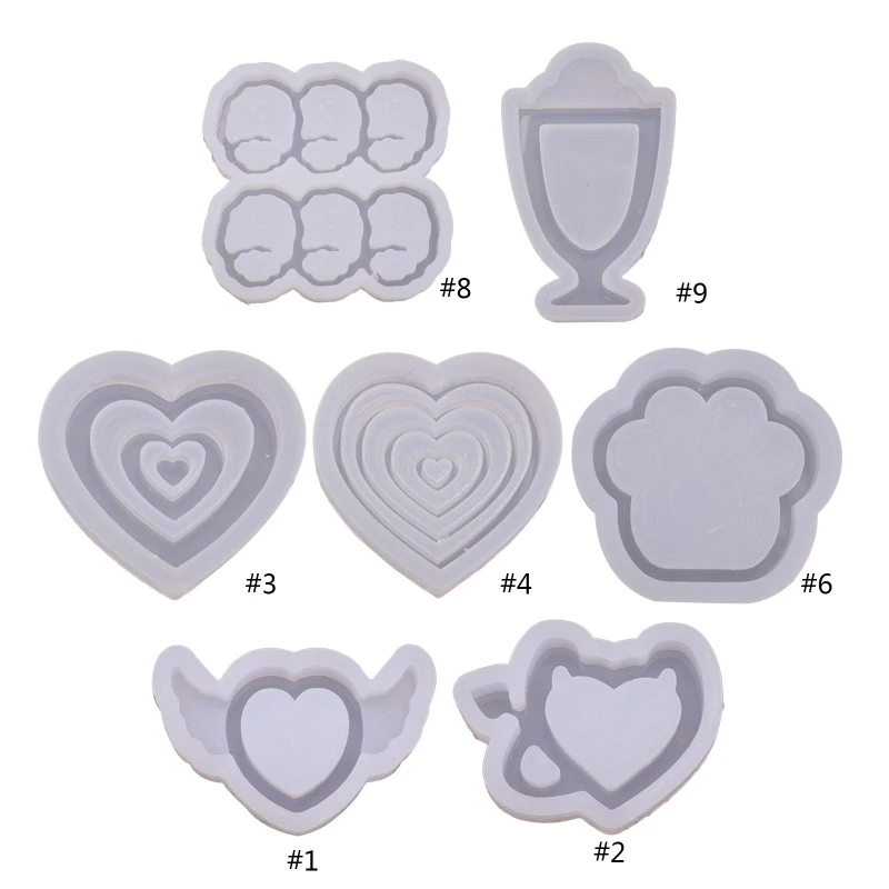 Heart Cup Resin Keychain Molds Jewelry Pendant Epoxy Resin Casting