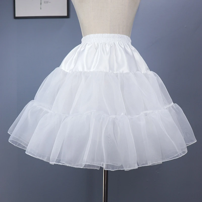 Women Crinoline Petticoat Tutu Skirt Ball Gown Short Half Slips Multiple Layers Underskirt for Wedding Bridal Dress