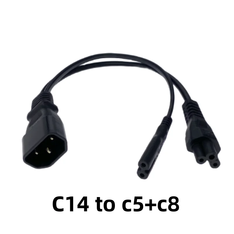 블랙 IEC320 C14-2 C13 C5 C7 C8 UPS PD 분배기 전원 코드, 수-암 익스텐션 데이터 라인, 30cm 케이블, 2 in 1