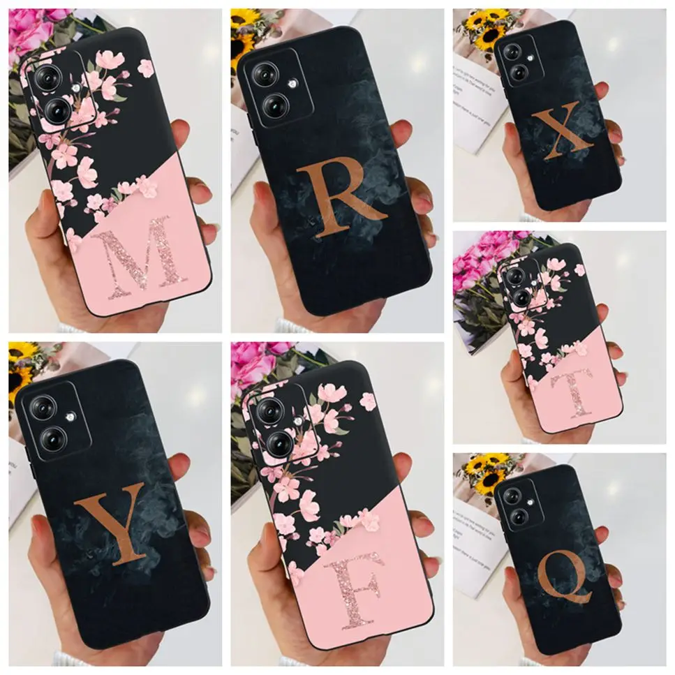 New Luxury Floral Letter Silicone Shockproof Phone Case - Soft Back Cover