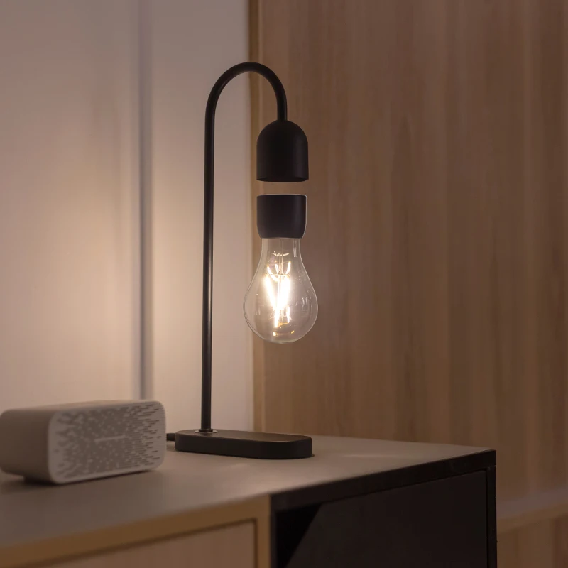

Modern Living Room office desk table Magnetic Levitating Floating LED Light Bulb Lamp with Wireless Charger Bedroom Light