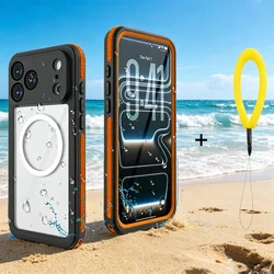 360° Full Body Shockproof IP68 Waterproof Case with MagSafe and Dustproof Protection - iPhone 17 Pro Max (Orange)