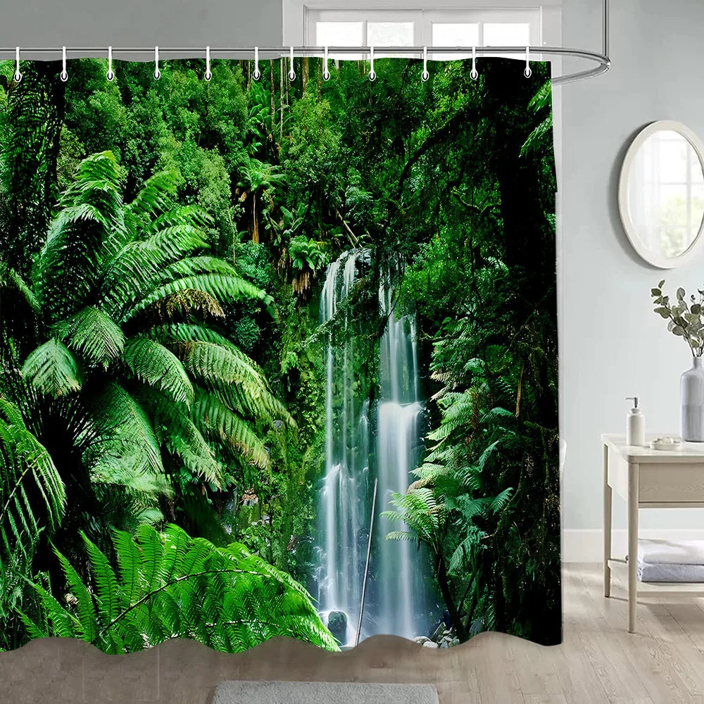 Shower Curtains Polyester Bathroom Decor with Hooks