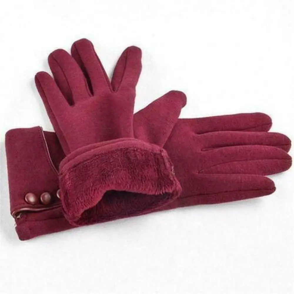 Women Winter Warm Windproof Skiing Gloves Driving Mittens Touch Screen Gloves Plus Velvet
