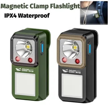 LED Magnetic Clamp Flashlight Outdoors Ultra-long-lasting Lighting Work Emergenc Lamp Clip-on Rechargeable Camping Hiking Light 1
