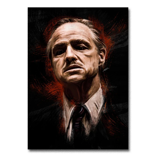 Vintage Movie Icon Abstract Art Canvas Painting - Wall Art Picture