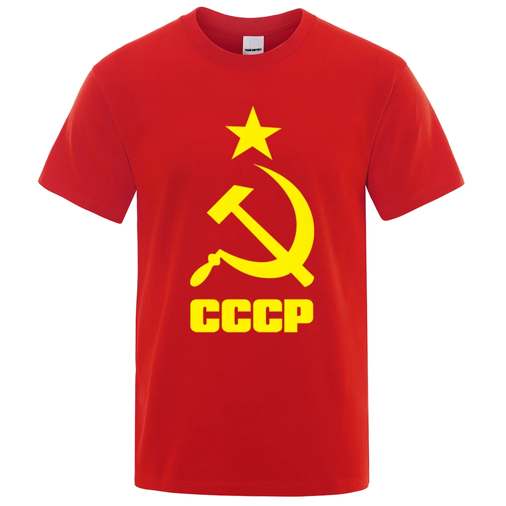 

Mens T-Shirt 2022 Summer CCCP Russian T Shirts Men USSR Soviet Union Man Short Sleeve Tshirt Moscow Mens Tees Brand O Neck Tops