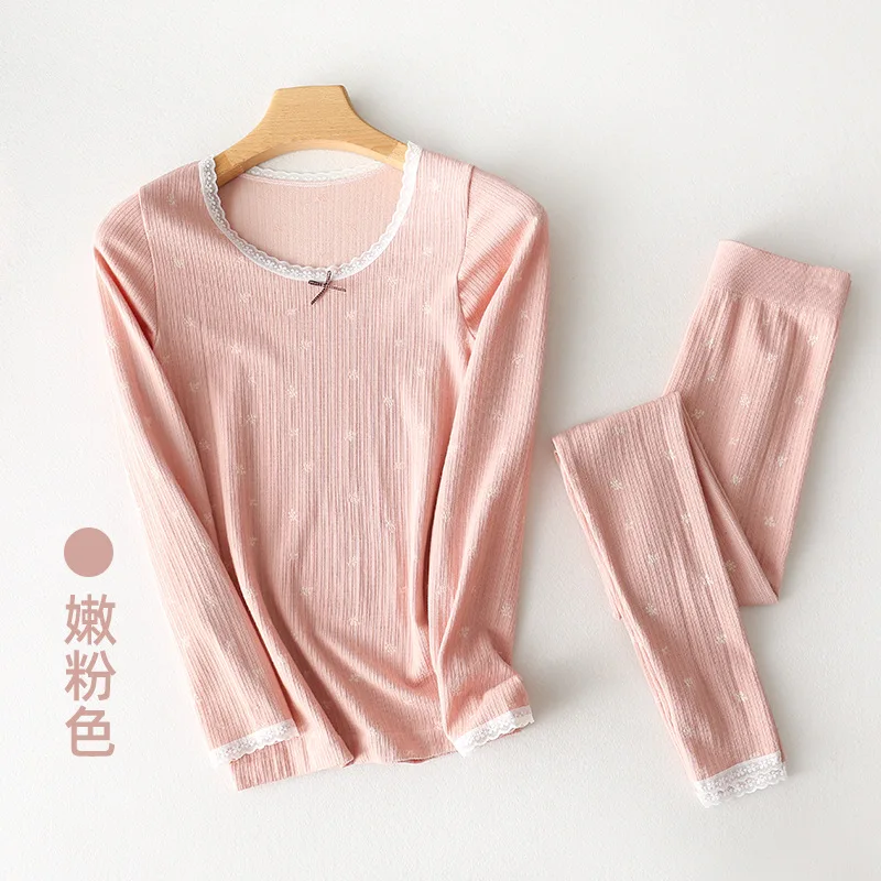 Long Johns Thermal Underwear Sets New Spring Women Clothes Warm Lingerie O-neck Long-Sleeved Trousers Seamless Pants V718