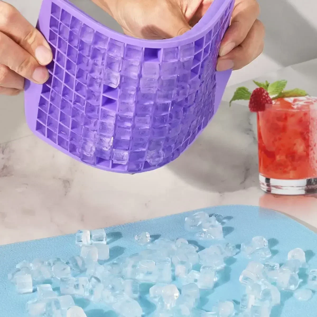 Silicone Ice Cube Tray Foldable Ice Mold