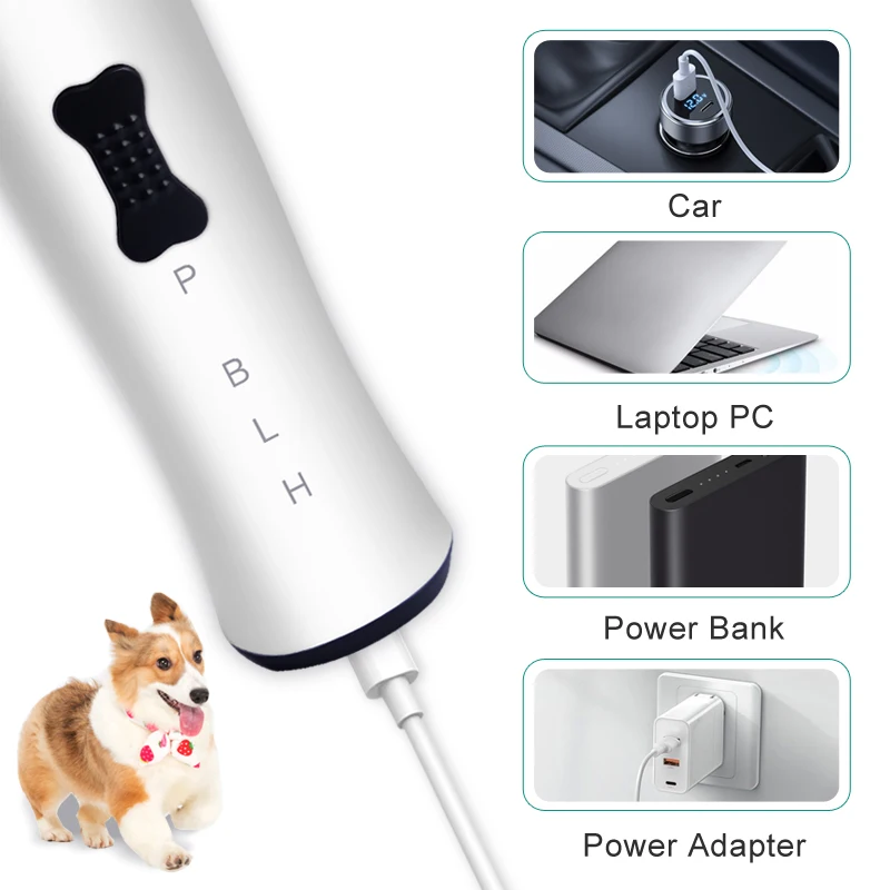 Painless Pet Nail Clippers Rechargeable Paw Nail Trimmer Cutter Electric Grinder for Dogs Grooming Trimmer Cat Claws Cutter