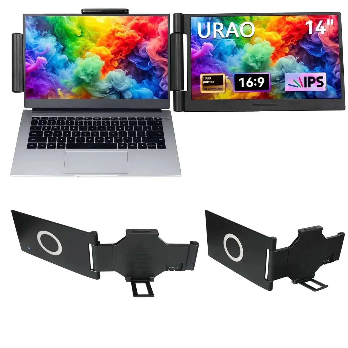 Extensor de tela para laptops de 14.1 polegadas, monitores portáteis fhd ips 72% ntsc 300 nits para windows macbook cromado android 13-17.3 laptop