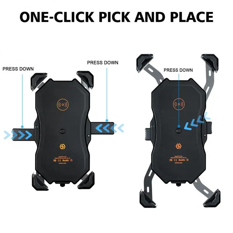 

Motorcycle Navigation Mobile Phone Holder Car Usb Fast Charging Telescopic Universal Waterproof Switch Wireless Charging