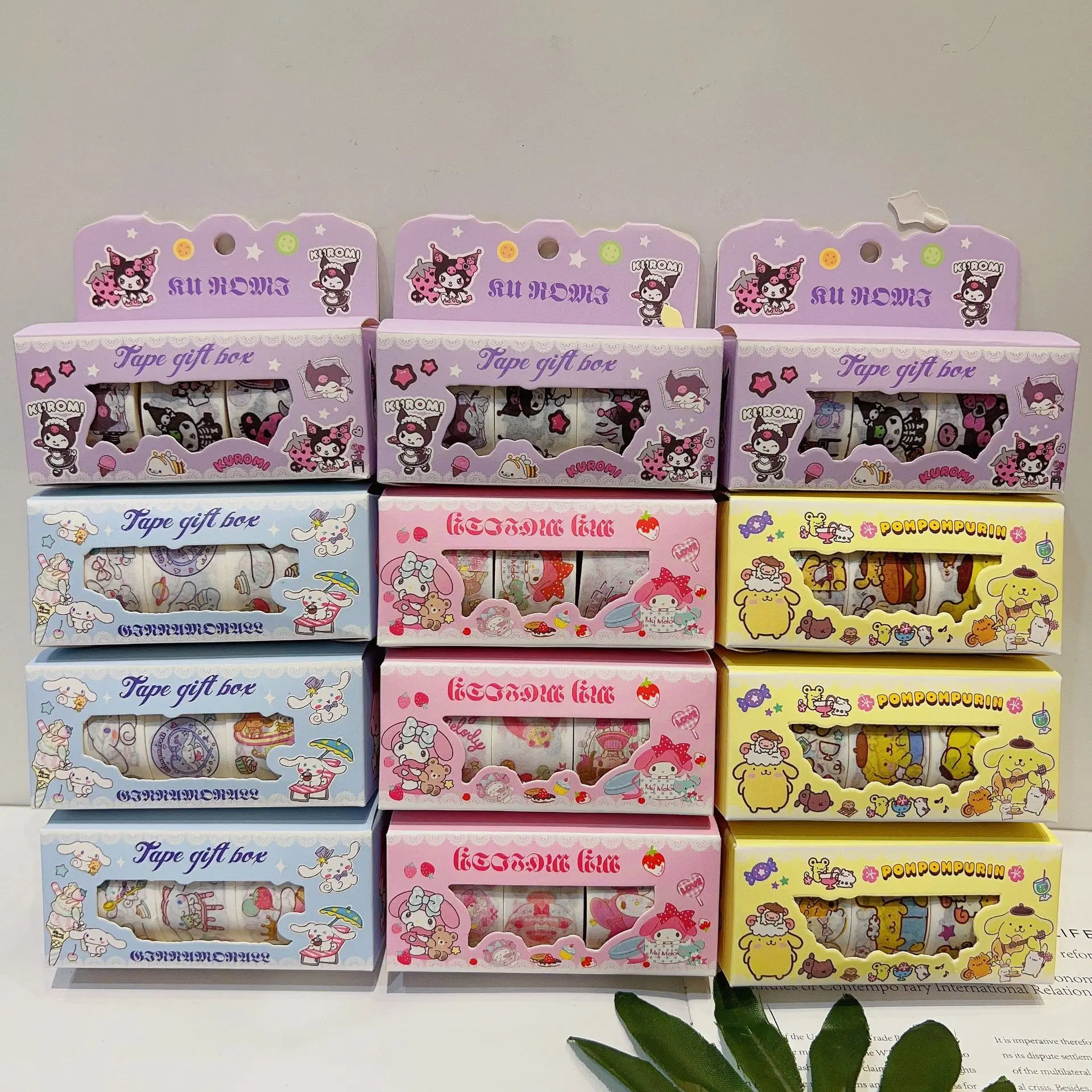 Sanrio Diy Washi Sticker Tape Set Handbook Material Japan Kawaii Kuromi Hellokitty Mymelody Student Tape Children Sticker Toy sanrio pvc protective sleeve for charger for apple 20w fast charging head kawaii hellokitty cinnamoroll kuromi protective sleeve