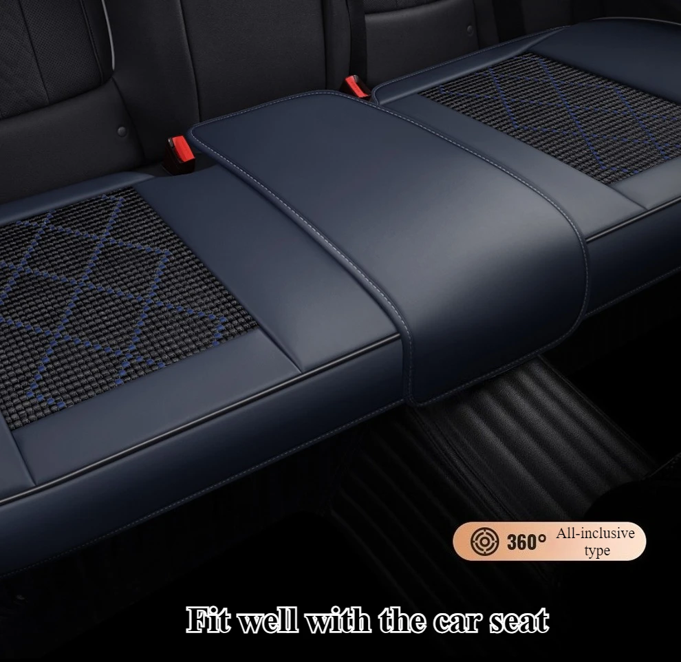 Hochwertige Autositzkissen aus Napa-Leder + Eisseide, verdickte 3D-Flügel auf beiden Seiten, geeignet für 95% aller Autos. – Detail 12