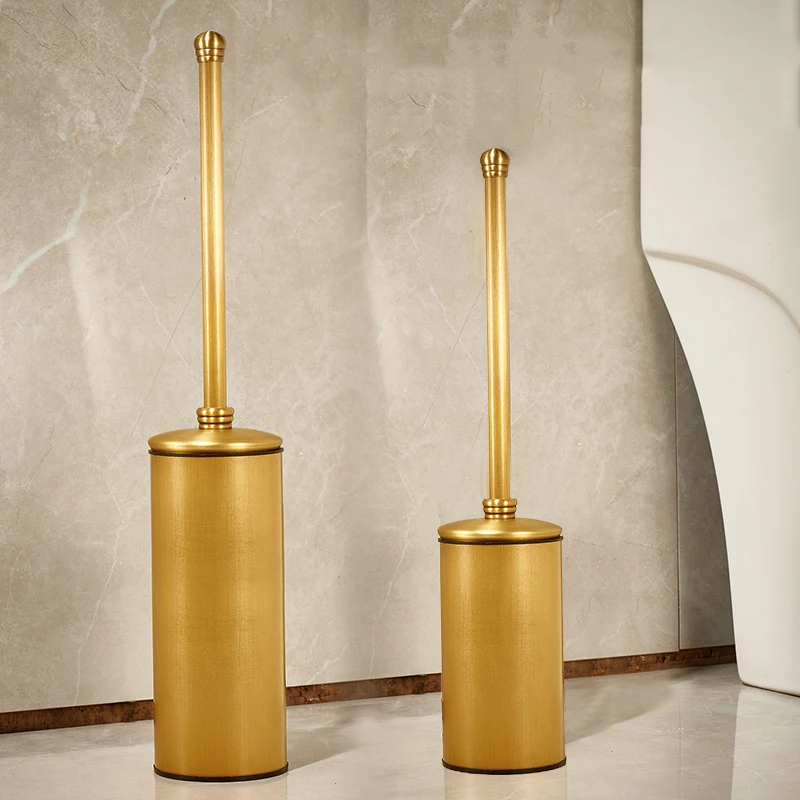 Toilet Brush Holders Antique Bronze Brass Bathroom Standing Toilet Brush With Long Handle Clean Tools For Bathroom Hardware Set