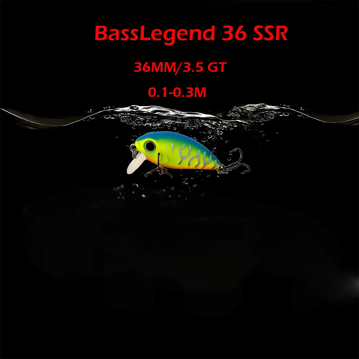BassLegend Camion SSR Angelköder für Barsch und Forelle, Kleine Mini-Chub-Crankbaits, Flachgängiger Crankbait für Schwarzbarsch 36 SSR – Detail 2