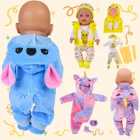 43-45 cm doll set suitable for 17-18 inch dolls, baby birth doll cute jumper jumpsuit set+shoes, warm clothes on Christmas gifts 1