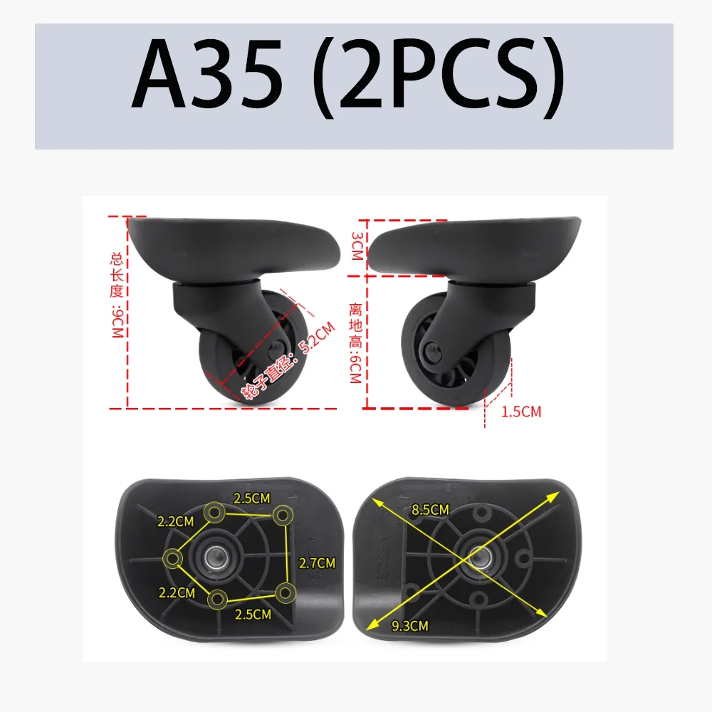 Suitable To HongSheng  A35Large Silent Wheel Universal Wheel Travel Suitcase Repair Travel Accessories Wheels Smooth Save Effort