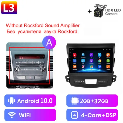 2 Din Android 10 Car Radio Multimedia Player For Mitsubishi Outlander 2006-2011 Peugeot 4007 Citroen C-Crosser Carplay Gps car hd video player Car Multimedia Players