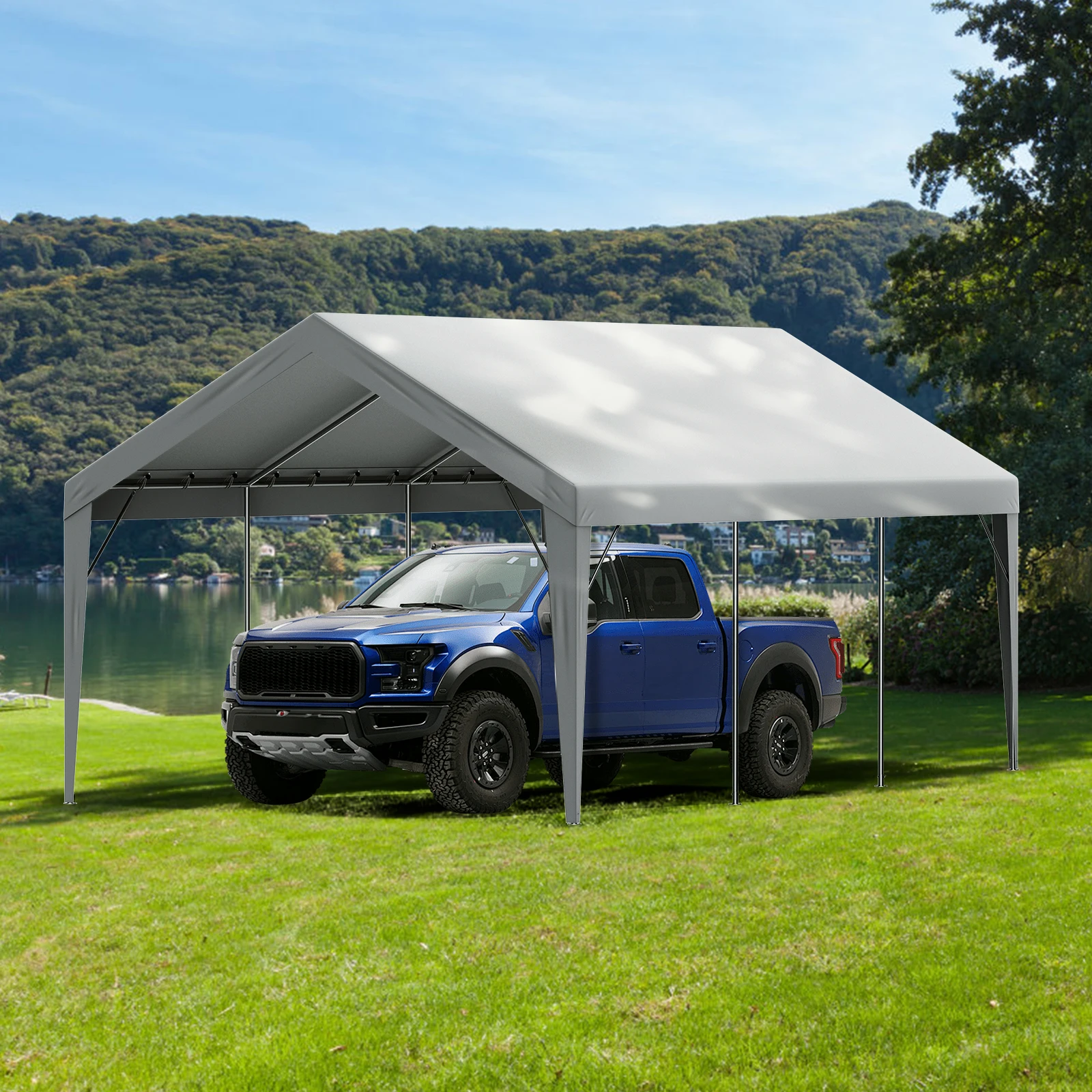 VEVOR Carport Replacement Canopy Cover Garage Top Tent Shelter Tarp Heavy-Duty Waterproof & UV Protected （Frame Not Include）