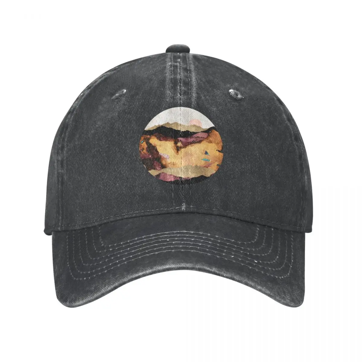 

Mauve and Gold Mountains Cap Cowboy Hat sun hat Ladies hat Men's
