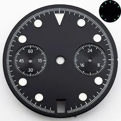 High - Quality Daytona 29mm Watch Dial with C3 Luminous Finish for Quartz Movement Assembly (Black)