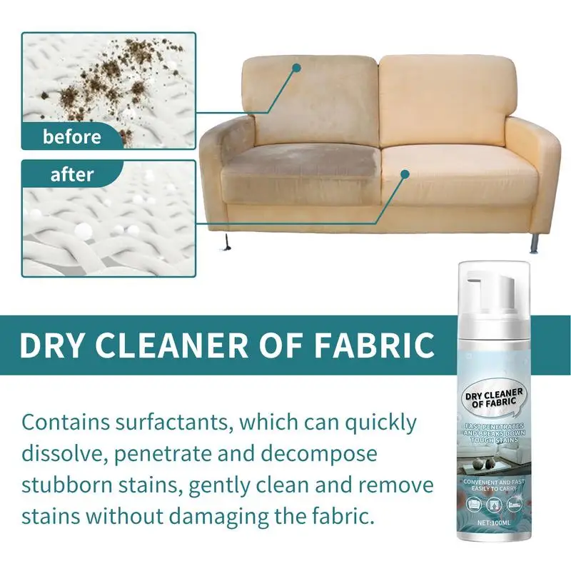 Dry Foam Cleaner Garment Bubble Cleaner Foam Rinse Free Bubble For Stubborn Stains Fabric Furniture Car Carpet