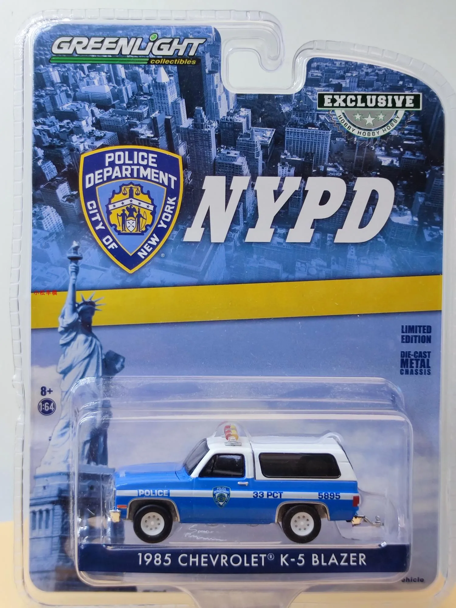 Модель 1:64 1985 Chevrolet K-5 Trailblazer-модель автомобиля NYPD