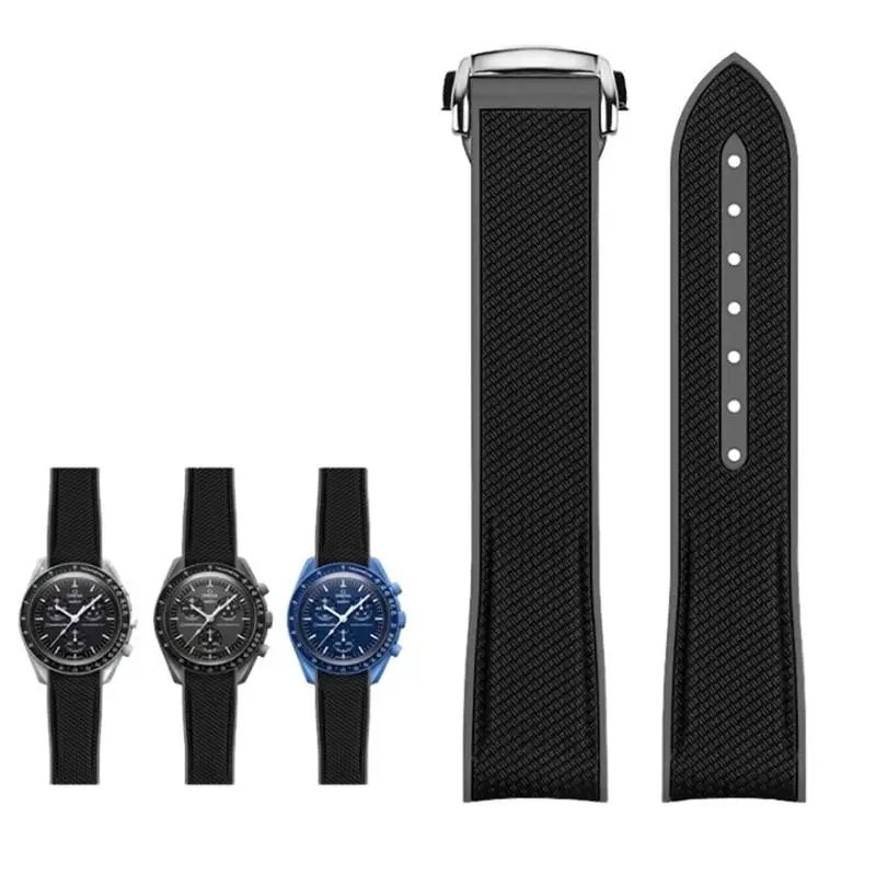 

Ремешок PCAVO 20 мм для часов Omega X Swatch шарнирный ремешок MoonSwatch изогнутый спортивный ремешок для часов из силикона