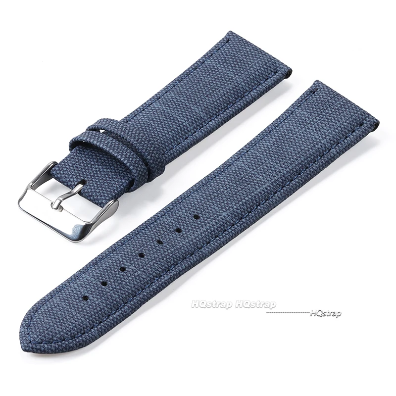 Denim Pattern Nylon & Leather Watchband - Versatile Unisex Accessory