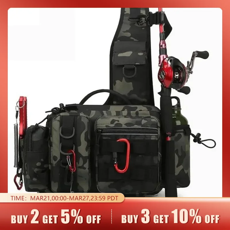 YJDOORPLAY Angelruten Tasche 120-160cm - Wasserdicht Mit Tarnmuster & Schultergurt