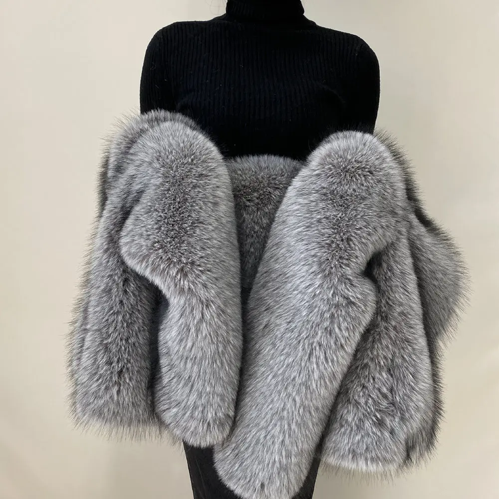 Street Fashion Luxury Faux Fur Coat Women Winter 2023 Hot Cool Girls Fluffy Short Fur Fox Jacket 5