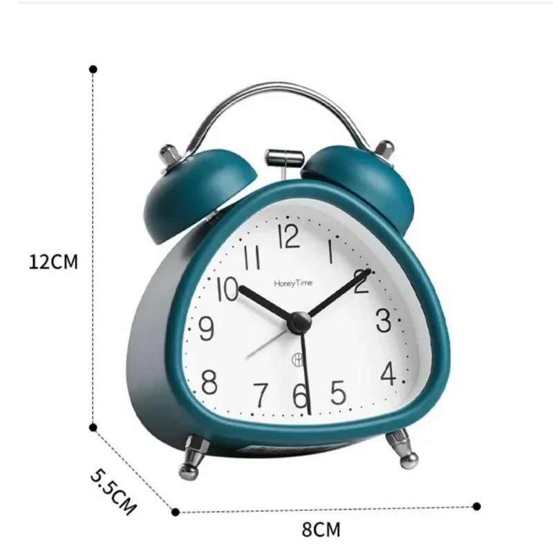 Retro Desk Clock Clock Retro Alarm Mechanical Double Bell Home Office Desktop Metal Alarm Clock Desk Table Analog Silent With Night Light