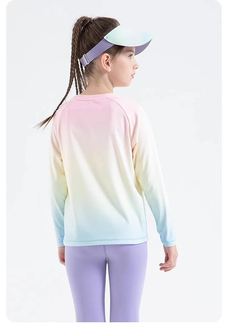 Children's Yoga Shirts Long Sleeve Boys Girls Sports Tops Gradient Loose Kids Sportswear Gym Tees Quick-dry T-shirts For Fitness 20 S8dfa5a35724549648b1b6e739a8eaf472