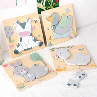 XOXO 3D Holz Cartoon Tiere Puzzle Lernspielzeug