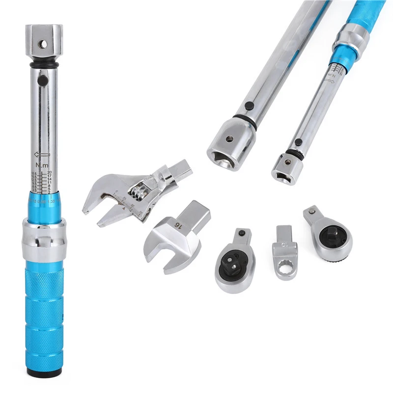 

Torque Wrench Interchangeable Head 2-210Nm 9*12mm 14*18mm Square Drive Accuracy 4% Car Repair Maintanence Spanner Hand Tools