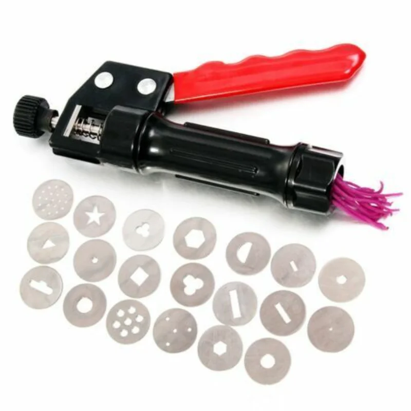 Clay Extruder Hand-Held Soft Clay Extruder with 20 Different Nozzles As Decorative Auxiliary Art Modeling Pottery Tool