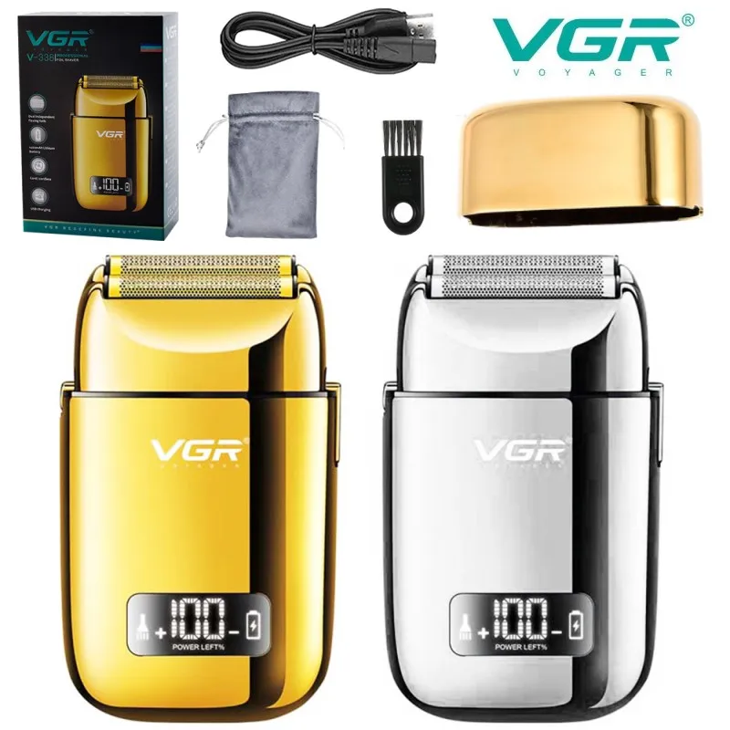 

VGR Face Shaver Electric Hair Trimmer Professional Shaving Machine Men 5-speed Adjustable Speed Metal Beard Shaver for Men V-338