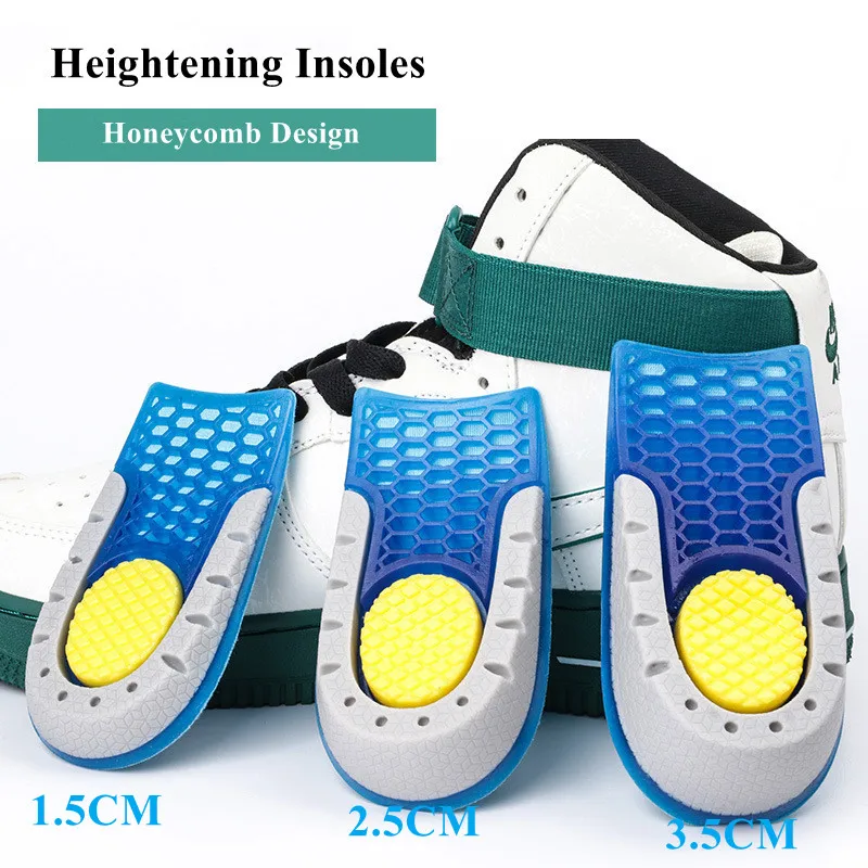 

1Pair Height Increase Insole Soft Elastic Silicone Half Insoles for Feet Plantar Fasciitis Shoes Inserts Non Slip Shoe Pads