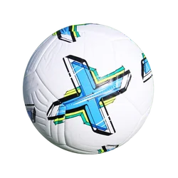 Official Size 5 Durable Seamless Soccer Ball - Wear-Resistant Soft PU Leather for Team Match and Training (Blue White)