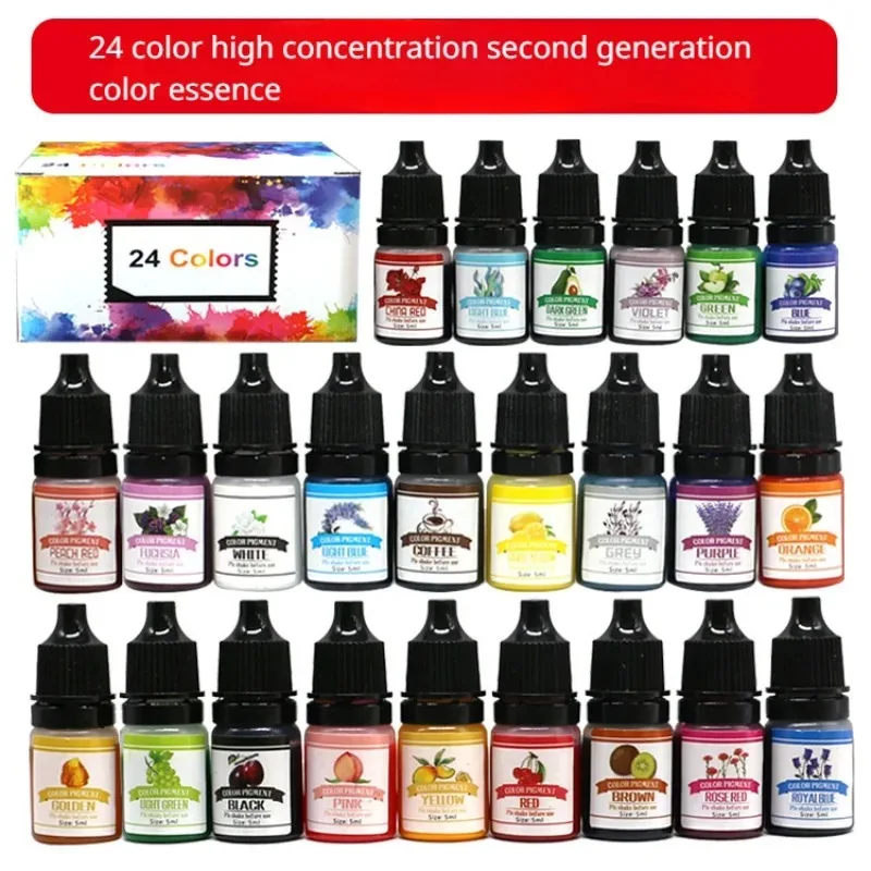 Vibrant 24-Color Epoxy Resin Pigment Set for Creative DIY Projects
