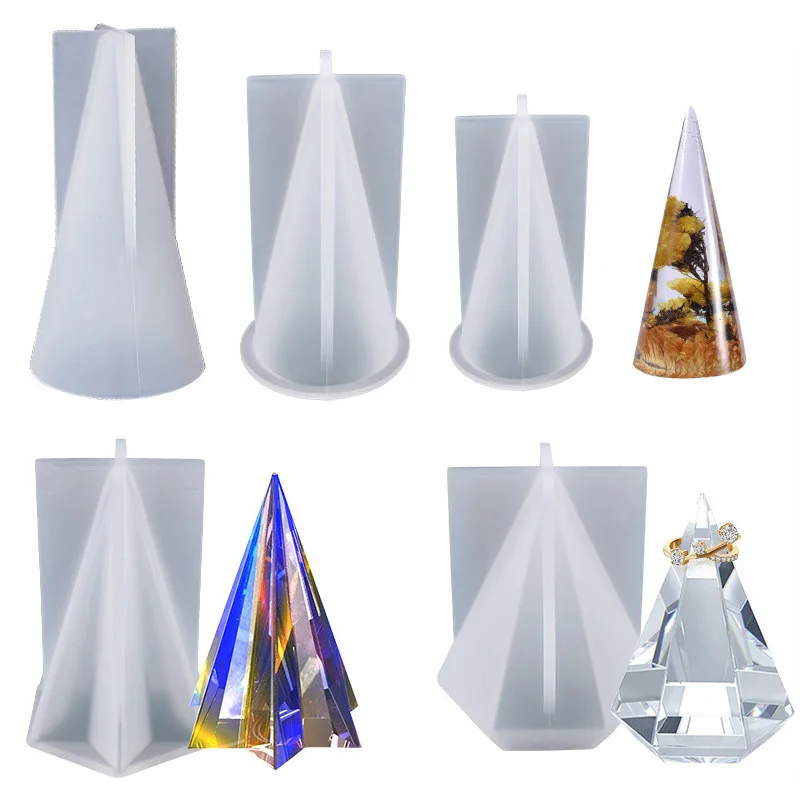 

Ring Holder Cone Resin Molds Pyramid Silicone Mold for Resin Casting DIY Jewelry Ring Display Stand Candle Making Crafts