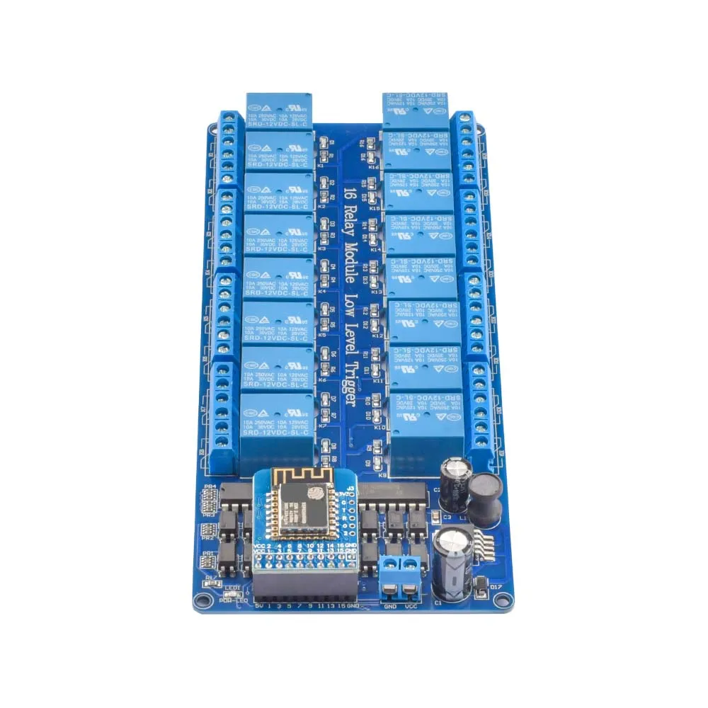 DC5V 12V 16 kanałowy moduł przekaźnika Wifi na pokładzie ESP8266 moduł WIFI mikrokontrolery interfejs przekaźnik mocy dla Arduino 2 DC5V 12V 16 kanałowy moduł przekaźnika Wifi na pokładzie ESP8266 moduł WIFI mikrokontrolery interfejs przekaźnik mocy dla Arduino - Image 2