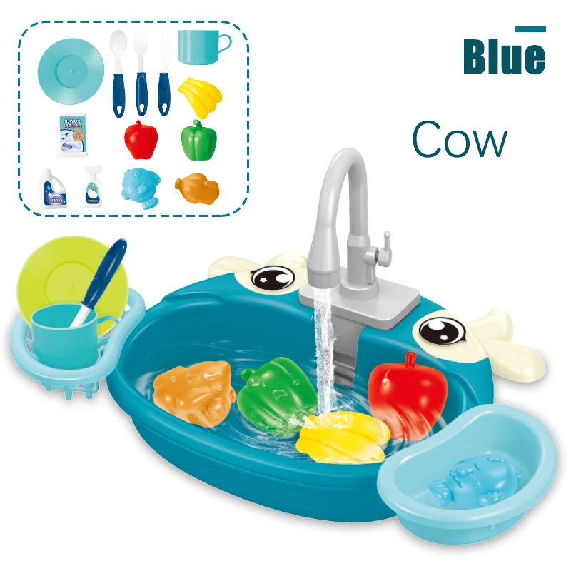 Kids Pretend Play Kitchen Sink & Dishwasher Toy Set