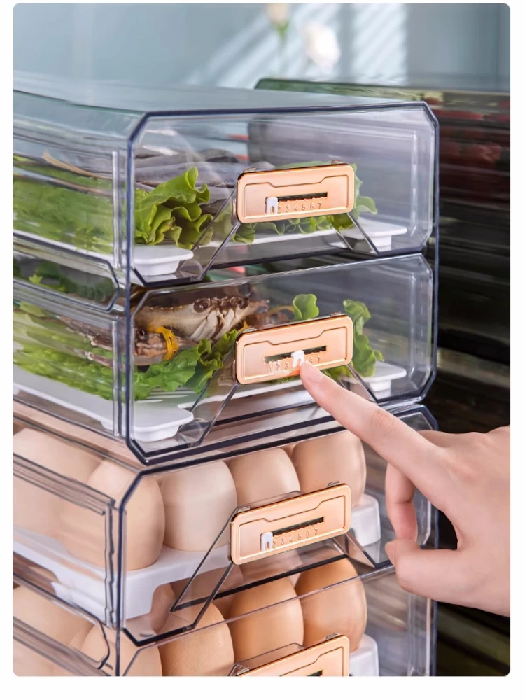 5-Pack Adjustable Refrigerator Drawer Organizers - Cream Color, Expandable Kitchen Storage