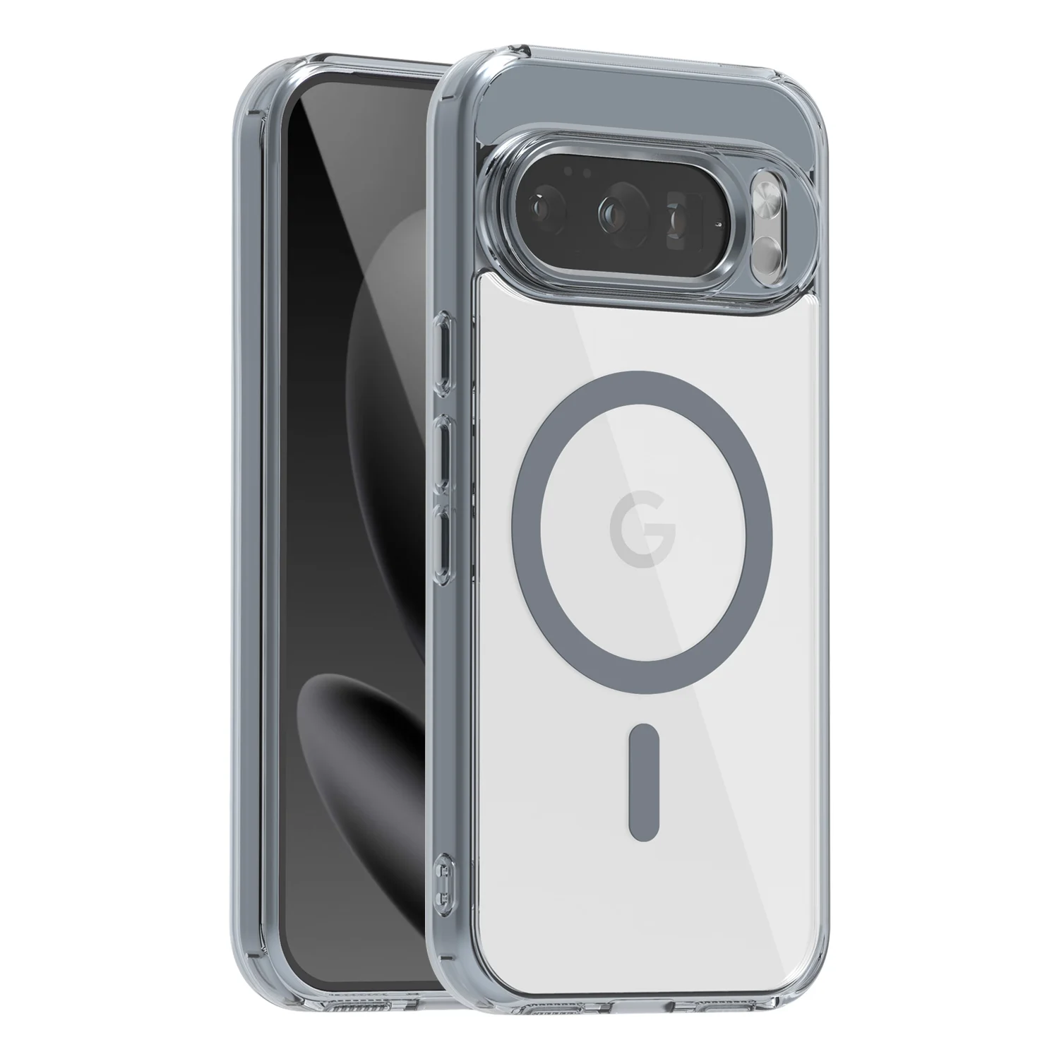 Transparent Magnetic Case with MagSafe for Wireless Charging - Metal Key Cover